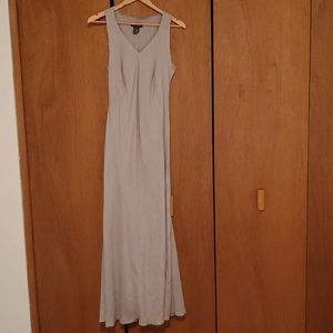Grey linen long summer dress